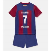 Barcelona Ferran Torres #7 Hjemmebanetrøje Børn 2023-24 Kort ærmer (+ bukser)