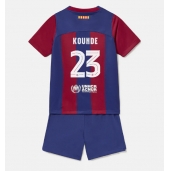 Barcelona Jules Kounde #23 Hjemmebanetrøje Børn 2023-24 Kort ærmer (+ bukser)