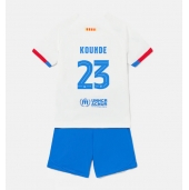 Barcelona Jules Kounde #23 Udebanetrøje Børn 2023-24 Kort ærmer (+ bukser)
