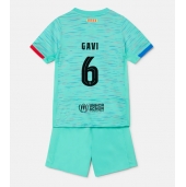 Barcelona Paez Gavi #6 Tredje trøje Børn 2023-24 Kort ærmer (+ bukser)