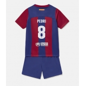 Barcelona Pedri Gonzalez #8 Hjemmebanetrøje Børn 2023-24 Kort ærmer (+ bukser)