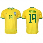 Brasilien Antony #19 Hjemmebanetrøje VM 2022 Kort ærmer