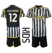 Juventus Alex Sandro #12 Hjemmebanetrøje Børn 2023-24 Kort ærmer (+ bukser)