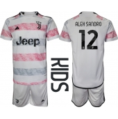Juventus Alex Sandro #12 Udebanetrøje Børn 2023-24 Kort ærmer (+ bukser)