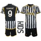 Juventus Dusan Vlahovic #9 Hjemmebanetrøje Børn 2023-24 Kort ærmer (+ bukser)