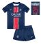 Paris Saint-Germain Hjemmebanetrøje Børn 2024-25 UCL Champions Kort ærmer (+ bukser)