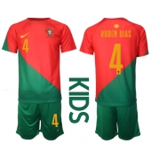 Portugal Ruben Dias #4 Hjemmebanetrøje Børn VM 2022 Kort ærmer (+ bukser)